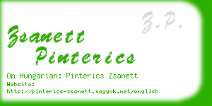 zsanett pinterics business card